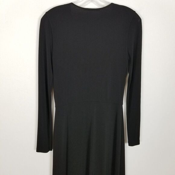 Alice+Olivia Women Salina Tie-Waist Maxi Dress Size S Black Evening Long Sleeve - Picture 6 of 9